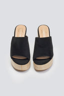 Mules suede με ψάθα στη σόλα ERYNN - Μαύρο - thefashionproject.gr - ERYNN
