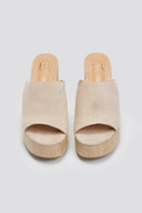 Mules suede με ψάθα στη σόλα ERYNN - Μπεζ - thefashionproject.gr - ERYNN