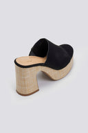 Mules suede με ψάθα στη σόλα  ERYNN