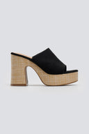Mules suede με ψάθα στη σόλα  ERYNN
