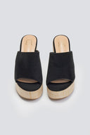 Mules suede με ψάθα στη σόλα  ERYNN