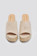 Mules suede με ψάθα στη σόλα  ERYNN