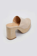 Mules suede με ψάθα στη σόλα  ERYNN