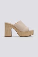 Mules suede με ψάθα στη σόλα  ERYNN