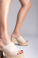 Mules suede με ψάθα στη σόλα  ERYNN