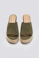 Mules suede με ψάθα στη σόλα  ERYNN
