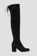 Over - the - Knee Suede Boots with Tie - Black Suede - thefashionproject.gr - BOTEGGA 22