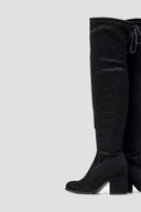 Over - the - Knee Suede Boots with Tie - Black Suede - thefashionproject.gr - BOTEGGA 22
