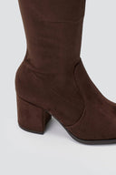 Over - the - Knee Suede Boots with Tie - Brown Suede - thefashionproject.gr - BOTEGGA 22