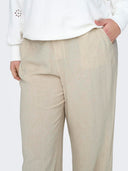 Παντελόνα λινή ψηλόμεση plus size CARMAKOMA 15319370 - Ζαχαρί - thefashionproject.gr - CARMAKOMA