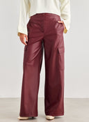 Παντελόνι cargo δερματίνη - Μπορντό - thefashionproject.gr - The Fashion Project