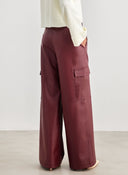 Παντελόνι cargo δερματίνη - Μπορντό - thefashionproject.gr - The Fashion Project