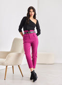Παντελόνι chino με άνοιγμα - Magenta - thefashionproject.gr - The Fashion Project