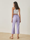 Παντελόνι chino με πιέτες - Λιλά - thefashionproject.gr - The Fashion Project