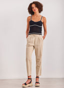 Παντελόνι με λινό ONLY 15278710 - Μπεζ - thefashionproject.gr - ONLY