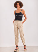 Παντελόνι με λινό ONLY 15278710 - Μπεζ - thefashionproject.gr - ONLY