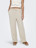 Παντελόνι με λινό ONLY 15322263 - Μπεζ - thefashionproject.gr - ONLY