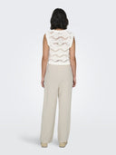Παντελόνι με λινό ONLY 15322263 - Μπεζ - thefashionproject.gr - ONLY