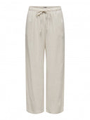 Παντελόνι με λινό ONLY 15322263 - Μπεζ - thefashionproject.gr - ONLY
