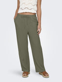 Παντελόνι με λινό ONLY 15322263 - Χακί - thefashionproject.gr - ONLY