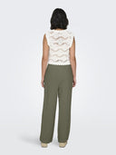 Παντελόνι με λινό ONLY 15322263 - Χακί - thefashionproject.gr - ONLY