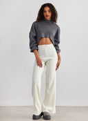 Παντελόνι με ριμπ πλέξη Escape - Ζαχαρί - thefashionproject.gr - Escape