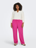 Παντελόνι plus size με λινό CARMAKOMA 15311951 - Φούξια - thefashionproject.gr - CARMAKOMA