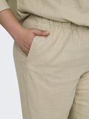 Παντελόνι plus size με λινό CARMAKOMA 15311951 - Μπεζ - thefashionproject.gr - CARMAKOMA