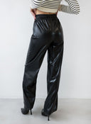 Παντελόνι ψηλόμεσο δερματίνη BISOU - Μαύρο - thefashionproject.gr - BISOU