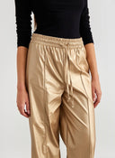 Παντελόνι ψηλόμεσο δερματίνη BISOU - Χρυσό - thefashionproject.gr - BISOU