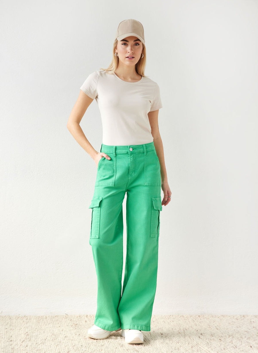 Παντελόνι τζιν cargo wide leg