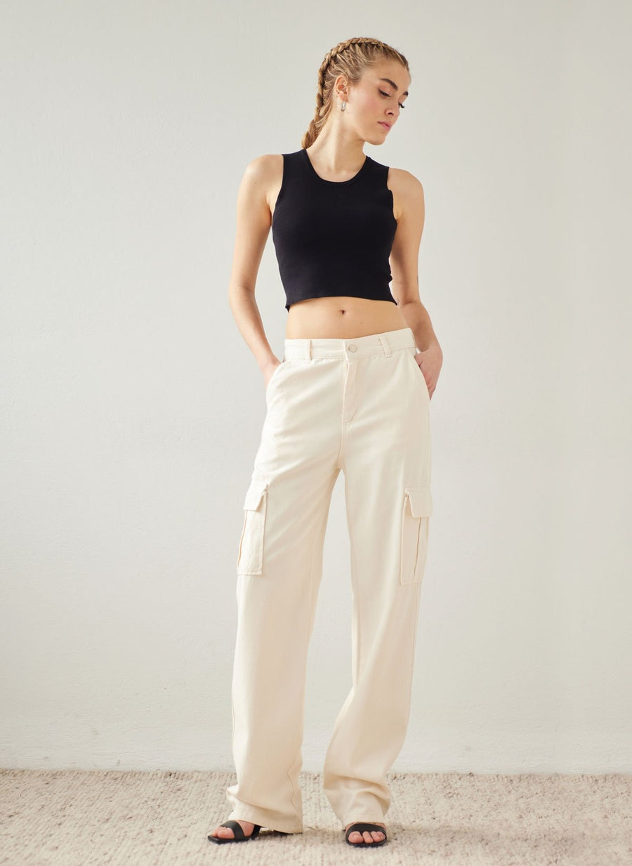 Παντελόνι τζιν cargo wide leg
