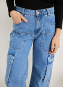 Παντελόνι τζιν cargo wide leg - Μπλε denim - thefashionproject.gr - The Fashion Project