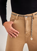 Παντελόνι τζιν wide leg με αλυσίδα