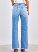 Παντελόνι τζιν wide leg με ξέφτια