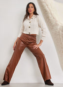 Παντελόνι wide leg δερματίνη