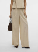 Παντελόνι wide leg με πιέτες Vero Moda 10326937 - Άμμου - thefashionproject.gr - VERO MODA