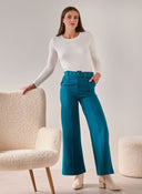 Παντελόνι wide leg υφασμάτινο με ραφή