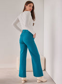 Παντελόνι wide leg υφασμάτινο με ραφή