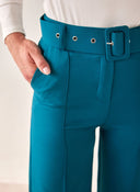 Παντελόνι wide leg υφασμάτινο με ραφή