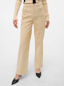 Παντελόνι wideleg κοτλέ Vero Moda 10315350 - Μπεζ - thefashionproject.gr - VERO MODA