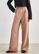 Παντελόνι υφασμάτινο office με velcro - Μπεζ - thefashionproject.gr - BISOU