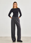 Παντελόνι υφασμάτινο ONLY 15324530 - Γκρι σκούρο - thefashionproject.gr - ONLY