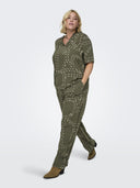 Παντελόνι υφασμάτινο plus size Carmakoma 15316963 - Λαδί - thefashionproject.gr - CARMAKOMA