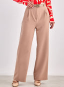 Παντελόνι υφασμάτινο wideleg με ζώνη - Caramel - thefashionproject.gr - BISOU