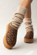 Παντόφλες suede με print και συνθετική γούνα ERYNN - Leopard - thefashionproject.gr - ERYNN