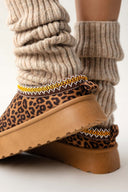 Παντόφλες suede με print και συνθετική γούνα ERYNN - Leopard - thefashionproject.gr - ERYNN