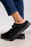 Παντόφλες suede με velcro και συννθετική γούνα ERYNN