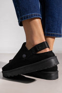 Παντόφλες suede με velcro και συννθετική γούνα ERYNN