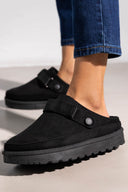 Παντόφλες suede με velcro και συννθετική γούνα ERYNN